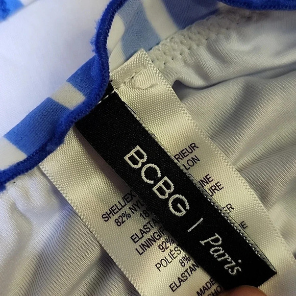 BCBG Paris Blue Ruffle Underwire Bikini Swimsuit Small Medium - Picture 8 of 10